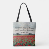 Christian Floral Inspirational Gift Tote Tasche (Rückseite)