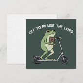 Christian Funny Frog Off To Praise The Lord Bible  Einladung (Vorne/Hinten)