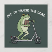 Christian Funny Frog Off To Praise The Lord Bible  Einladung (Vorderseite)
