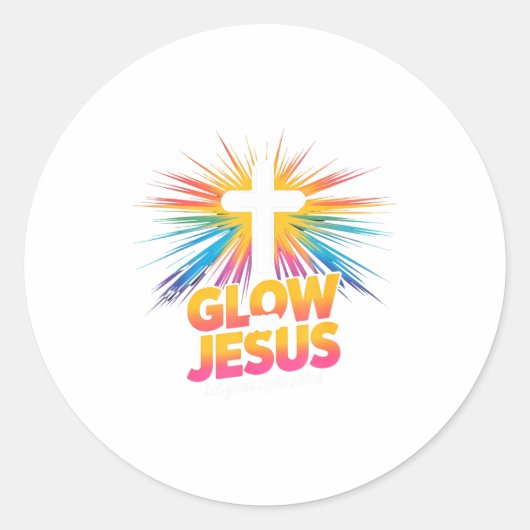 Christian Glow For Jesus Let Your Light Shine Fait Runder Aufkleber (Vorderseite)