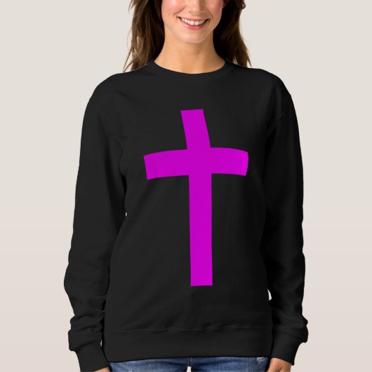 Christian God Jesus Cross Magenta Sweatshirt (Vorderseite)
