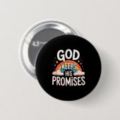 Christian God Keeps His Promises Rainbow Clouds  Button (Vorne & Hinten)