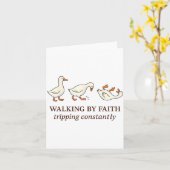 Christian Goose Walking By Faith Tripng Constantly Karte (Gelbe Blume)