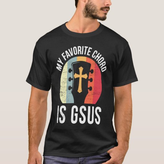 Christian Guitar Player Jesus My Favorite Chord Gu T-Shirt (Vorderseite)