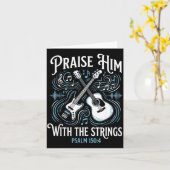 Christian Guitarist Praise Him With The Strings Karte (Gelbe Blume)