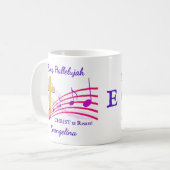 Christian HALLELUJAH CHRIST IS RISEN Easter Kaffeetasse (Vorderseite Links)