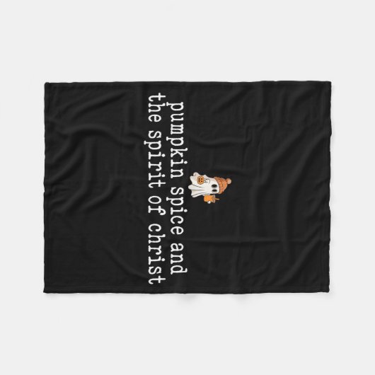 Christian Halloween Cute Ghost Pumpkin Sce Faith Fleecedecke (Vorderseite (Horizontal))