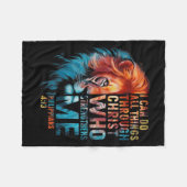 Christian I Can Do All Thing Through Christ Lion F Fleecedecke (Vorderseite (Horizontal))