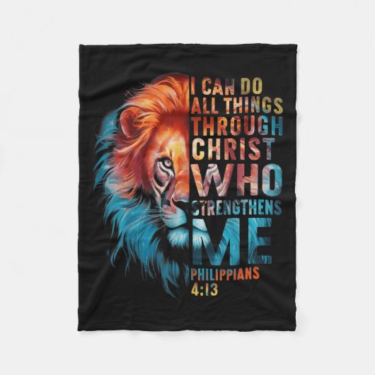 Christian I Can Do All Thing Through Christ Lion F Fleecedecke (Vorderseite)