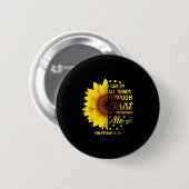 Christian I Can Do All Things Through Christ Bible Button (Vorne & Hinten)
