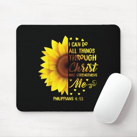Christian I Can Do All Things Through Christ Bible Mousepad (Mit Mouse)