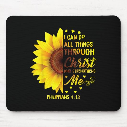 Christian I Can Do All Things Through Christ Bible Mousepad (Vorne)
