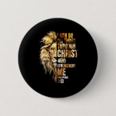 Christian I Can Do All Things Through Christ Lion Button (Vorderseite)