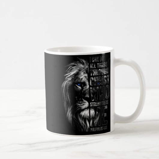 Christian I Can Do All Things Through Christ Lion Kaffeetasse (Rechts)