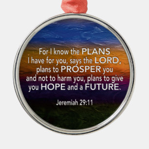 Christian   I KNOW THE PLANS   Jeremiah 29:11 Ornament Aus Metall