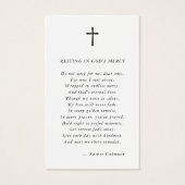 Christian In Loving Memory Memorial Prayer Card  (Rückseite)