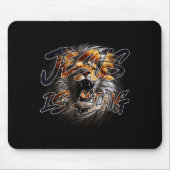 Christian Jesus Is King With Striking Lion Of Juda Mousepad (Vorne)