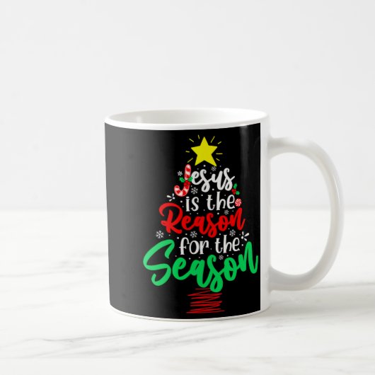 Christian Jesus Is The Reason Christmas Xmas Tree  Kaffeetasse (Rechts)