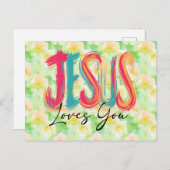 Christian Jesus Loves You Postkarte (Vorne/Hinten)