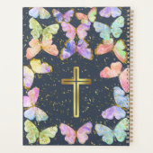 Christian Jesus Transformed My Life Butterfly Gold Planer (Rückseite)