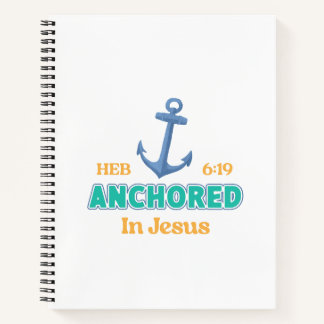 Christian Journal Anchored in Christ Verse Design Notizblock