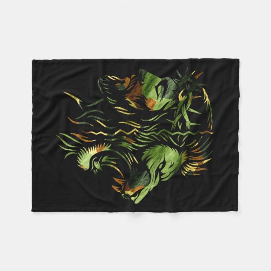 Christian Lion Jesus Crown Camo Faith Design  Fleecedecke (Vorderseite (Horizontal))