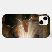 Christian Man Praying with Holy Light iPhone Case (Rückseite (Horizontal))