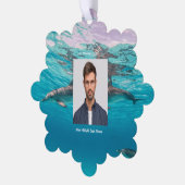 Christian Memorial Dolphins Underwater Ocean Ornament Karte (Linke Ecke)