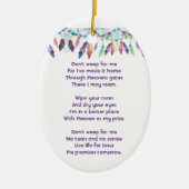 Christian Memorial Feathers Boho Tribal Native Keramik Ornament (Vorne)