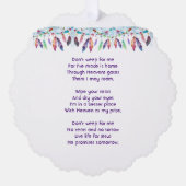 Christian Memorial  Feathers Boho Tribal Native Ornament Karte (Vorderseite)