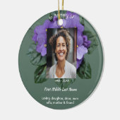 Christian Memorial Keepsake African Violet Keramik Ornament (Links)
