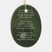 Christian Memorial Keepsake Baseball Game Player  Keramik Ornament (Hinten)