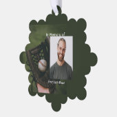 Christian Memorial Keepsake Baseball Game Player  Ornament Karte (Linke Ecke)