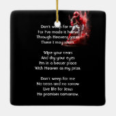 Christian Memorial Keepsake Baseball Softball  Keramikornament (Rückseite)