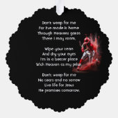 Christian Memorial Keepsake Baseball Softball Ornament Karte (Rückseite)