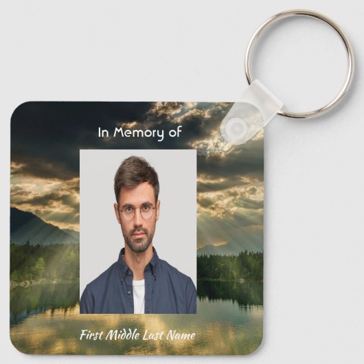 Christian Memorial Keepsake Beautiful Lake Beach Schlüsselanhänger (Rückseite)