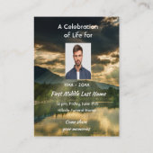 Christian Memorial Keepsake Beautiful Lake Beach Visitenkarte (Rückseite)