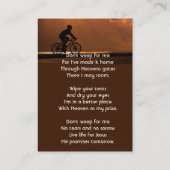 Christian Memorial Keepsake Biking Cycling Bike Visitenkarte (Rückseite)