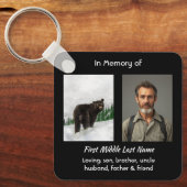 Christian Memorial Keepsake Black Bear Animal Schlüsselanhänger (Vorderseite)