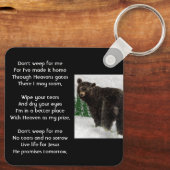 Christian Memorial Keepsake Black Bear Animal Schlüsselanhänger (Rückseite)