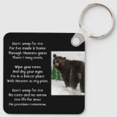 Christian Memorial Keepsake Black Bear Animal Schlüsselanhänger (Rückseite)