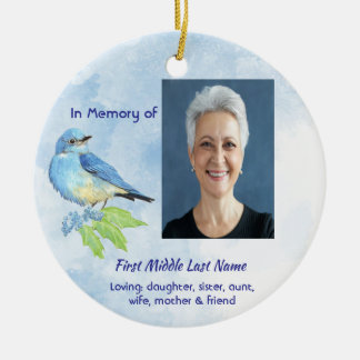 Christian Memorial Keepsake Bluebird Garden Bird  Keramik Ornament
