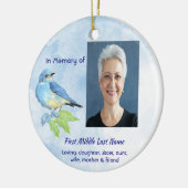 Christian Memorial Keepsake Bluebird Garden Bird Keramik Ornament (Links)