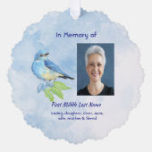 Christian Memorial Keepsake Bluebird Garden Bird Ornament Karte (Vorderseite)