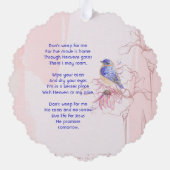 Christian Memorial Keepsake Bluebird Garden Ornament Karte (Rückseite)