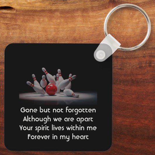 Christian Memorial Keepsake Bowling Bowler Schlüsselanhänger (Rückseite)