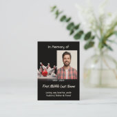 Christian Memorial Keepsake Bowling Bowler Visitenkarte (Stehend Vorderseite)