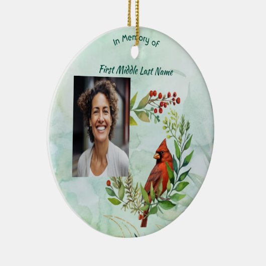 Christian Memorial keepsake Cardinal Bird Keramik Ornament (Rechts)