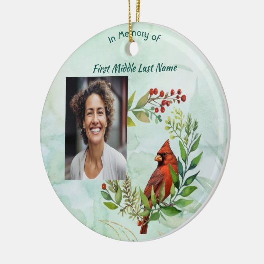 Christian Memorial keepsake Cardinal Bird Keramik Ornament (Links)