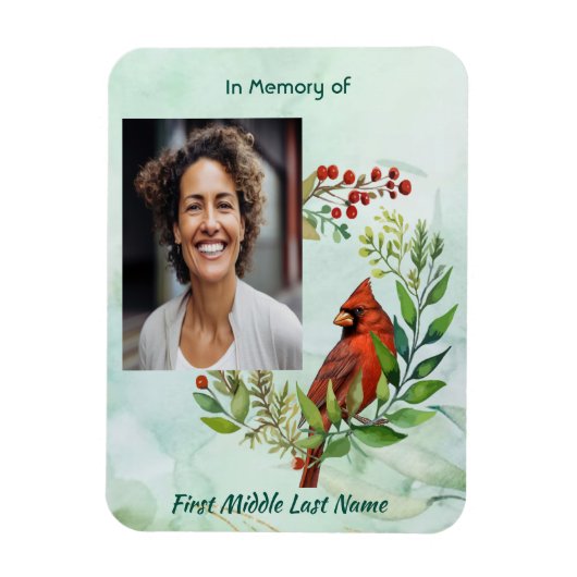 Christian Memorial Keepsake Cardinal Bird Magnet (Vertikal)